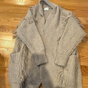 anthropologie fringe cardigan